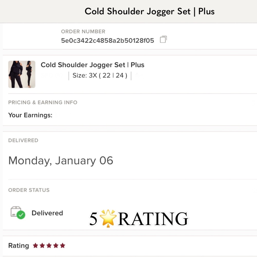 Cold Shoulder Jogger Set | Plus - Picture 4 of 6